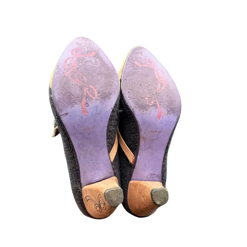 Poetic License Open for Business Booties EU 41 US 10 Wool Heels